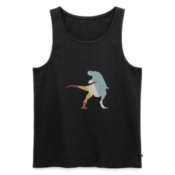 Dinosaure Rétro Style Vintage - Débardeur bio Premium Homme - noir - Devant - AI Model Male 178 light (178cm)