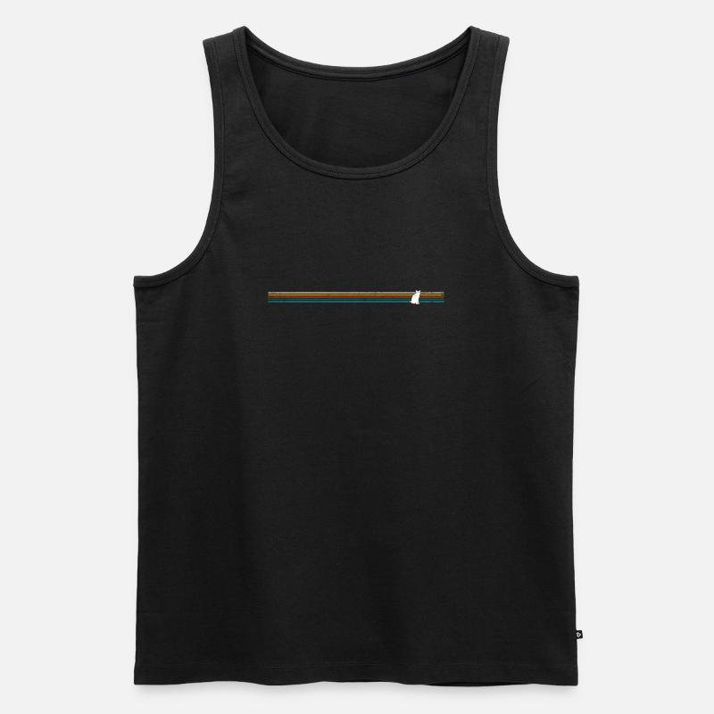 Vintage Retro Katze - Männer Premium Bio Tank Top - Schwarz