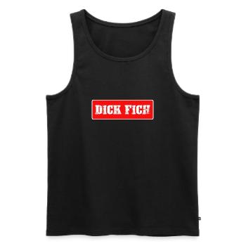 statement tourette "dick fich" anti meme - Men's Premium Organic Tank Top - black - Front - AI Model Male 178 light (178cm)