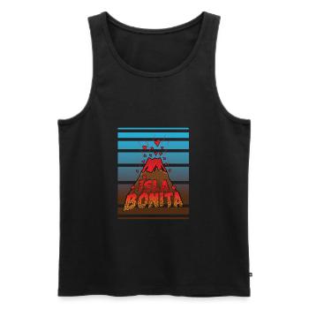 Vulkan Isla bonita, La Palma, Kanarische Inseln. - Männer Premium Bio Tank Top - Schwarz - Vorne - AI Model Male 178 light (178cm)
