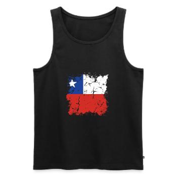 Chili Drapeau Amérique du Sud Drapeau Chili Vintage - Débardeur bio Premium Homme - noir - Devant - AI Model Male 178 light (178cm)