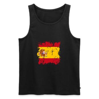 Spain Flag Vintage Spanish Flag Used Look - Men's Premium Organic Tank Top - black - Front - Michal (187cm)