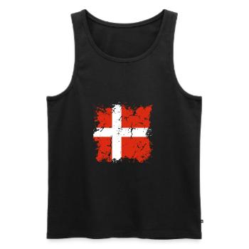 Denmark Flag Scandinavia Danish Flag Travel - Men's Premium Organic Tank Top - black - Front - Michal (187cm)
