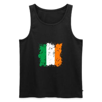 Drapeau irlandais Vintage Drapeau irlandais Dublin - Débardeur bio Premium Homme - noir - Devant - Michal (187cm)