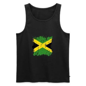 Jamaika Flagge Jamaikanische Fahne Jamaica Vintage - Männer Premium Bio Tank Top - Schwarz - Vorne - AI Model Male 178 light (178cm)