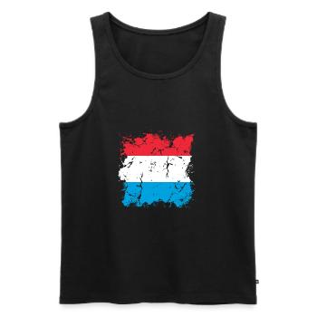 Drapeau luxembourgeois Drapeau luxembourgeois Accueil - Débardeur bio Premium Homme - noir - Devant - Michal (187cm)