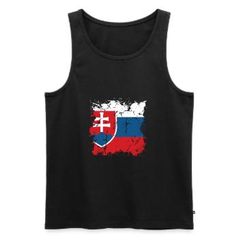 Slovaquie drapeau slovaque vintage drapeau slovaque - Débardeur bio Premium Homme - noir - Devant - AI Model Male 178 light (178cm)