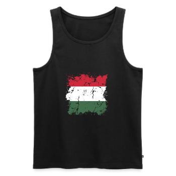 Ungarn Flagge Ungarische Fahne Balaton Hungary - Männer Premium Bio Tank Top - Schwarz - Vorne - AI Model Male 178 light (178cm)