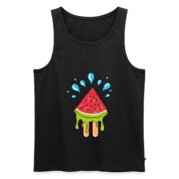 Pastèque Popsicle Fruits d’été sucrés - Débardeur bio Premium Homme - noir - Devant - AI Model Male 178 light (178cm)