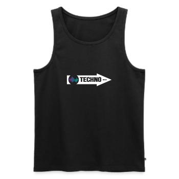 Rave Hard Beats Techno Ballern Village Disco Bass - Men's Premium Organic Tank Top - black - Front - AI Model Male 178 light (178cm)