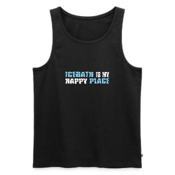 eisbader winterschwimmer "icebath happy place" - Männer Premium Bio Tank Top - Schwarz - Vorne - AI Model Male 178 light (178cm)