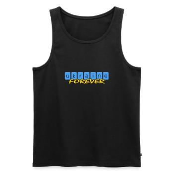 UKRAINE « Ukraine pour toujours » slava ukraini - Débardeur bio Premium Homme - noir - Devant - Michal (187cm)