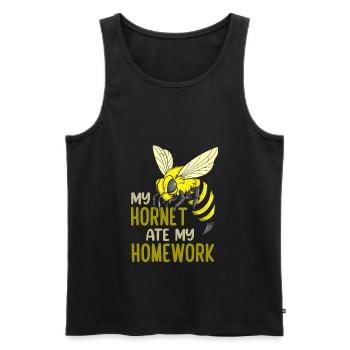 My Hornet Ate My Homework Funny Insect Wasp School - Männer Premium Bio Tank Top - Schwarz - Vorne - AI Model Male 178 light (178cm)