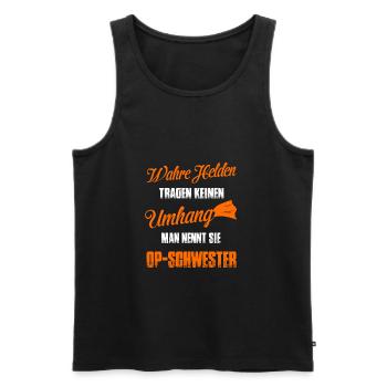 Krankenschwester Shirt: Wahre Helden OP Schwester - Männer Premium Bio Tank Top - Schwarz - Vorne - AI Model Male 178 light (178cm)