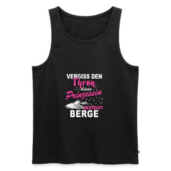 Berge Prinzessin Shirt · Berg · Wandern · Frau - Männer Premium Bio Tank Top - Schwarz - Vorne - Michal (187cm)