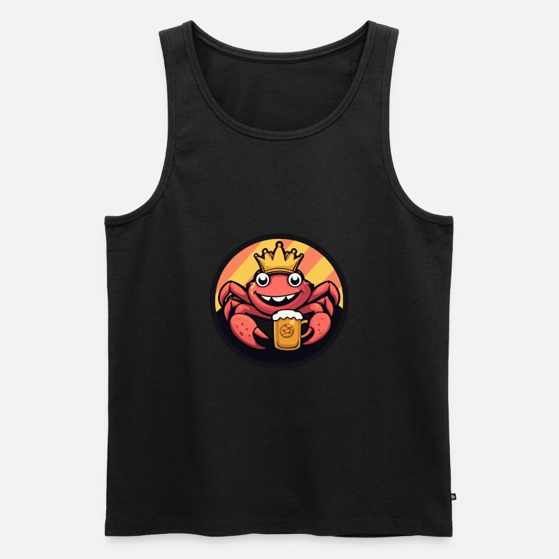 Krebs Krabbe Bier - Männer Premium Bio Tank Top - Schwarz