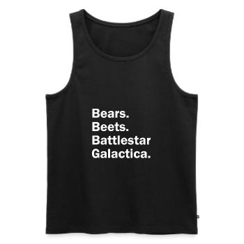 Bears Beets Battlestar Galactica | The Office - Männer Premium Bio Tank Top - Schwarz - Vorne - AI Model Male 178 light (178cm)
