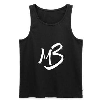 MB 13 blanc - Débardeur bio Premium Homme - noir - Devant - AI Model Male 178 light (178cm)