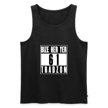 Bize son y compris Trabzon - Débardeur bio Premium Homme - noir - Devant - AI Model Male 178 light (178cm)