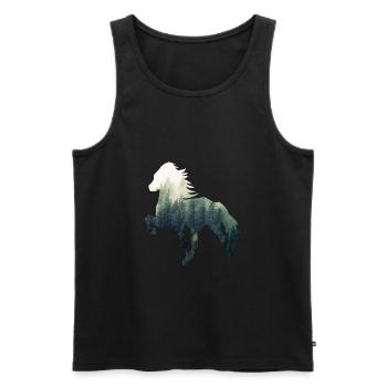 Islandpferd Forest - Débardeur bio Premium Homme - noir - Devant - Michal (187cm)