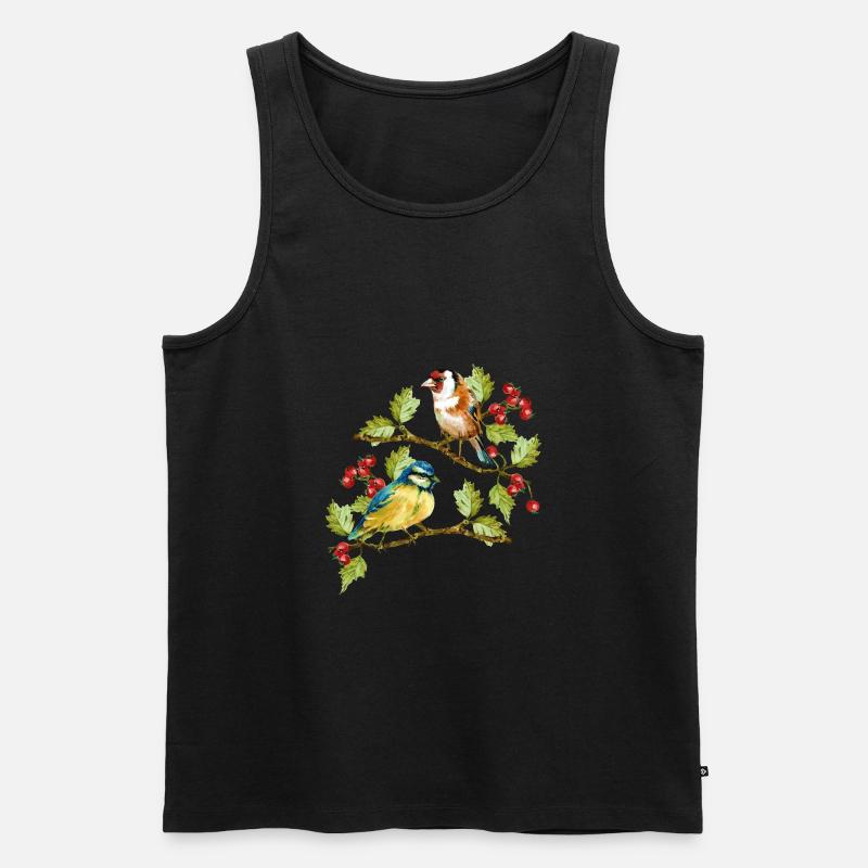 Die Vögel - Männer Premium Bio Tank Top - Schwarz