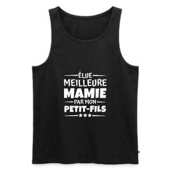 élue meilleure mamie par mon petit fils - Débardeur bio Premium Homme - noir - Devant - Michal (187cm)