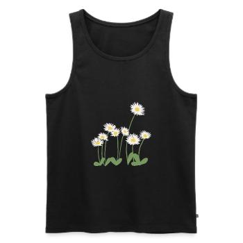 Daisies on the meadow - Men's Premium Organic Tank Top - black - Front - AI Model Male 178 light (178cm)
