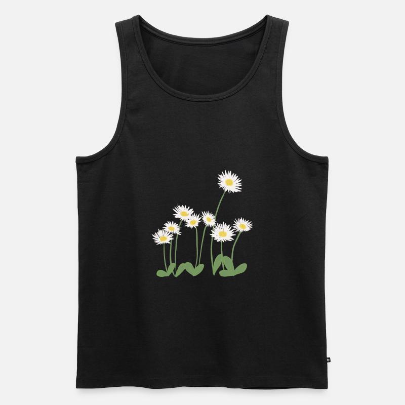 Gänseblümchen auf der Wiese - Männer Premium Bio Tank Top - Schwarz