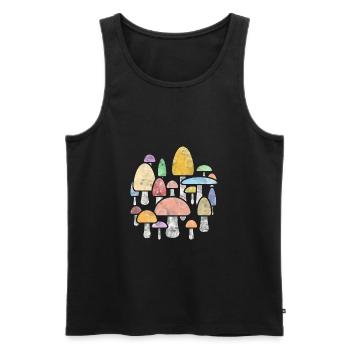 mushroom - Men's Premium Organic Tank Top - black - Front - Michal (187cm)