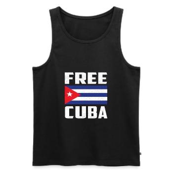 Vintage Free Cuba - Cuba Flag - Débardeur bio Premium Homme - noir - Devant - AI Model Male 178 light (178cm)