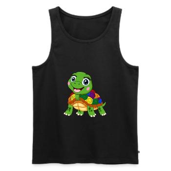 arc-en-ciel tortue lgbt tank animal lgbtqia - Débardeur bio Premium Homme - noir - Devant - AI Model Male 178 light (178cm)
