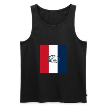 Drapeau français de la pêche - pêcheur français - Débardeur bio Premium Homme - noir - Devant - Michal (187cm)