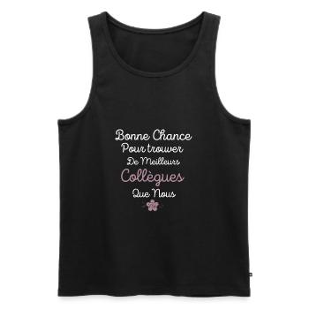 Bonne Chance idée Cadeau départ retraite métier - Débardeur bio Premium Homme - noir - Devant - Michal (187cm)