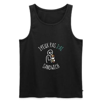 j'peux pas j'ai sandwich idée cadeau humour - Débardeur bio Premium Homme - noir - Devant - Michal (187cm)