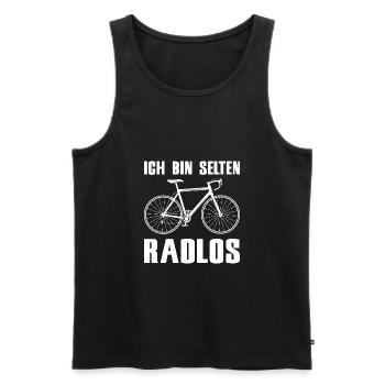 ICH BIN SELTEN RADLOS - Männer Premium Bio Tank Top - Schwarz - Vorne - Michal (187cm)