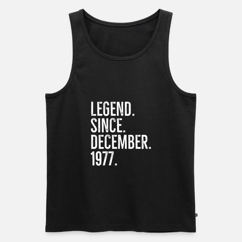 Legende seit Dezember 1977 - Männer Premium Bio Tank Top - Schwarz