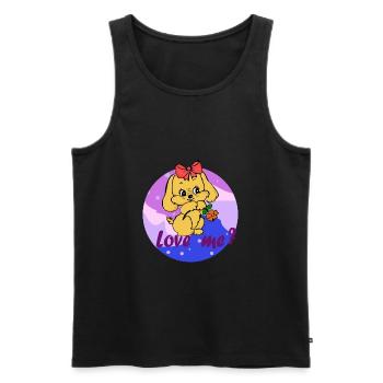 Cute puppy - Love me - Love me! - Men's Premium Organic Tank Top - black - Front - AI Model Male 178 light (178cm)