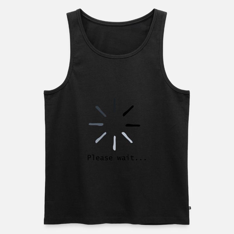 please wait - Männer Premium Bio Tank Top - Schwarz