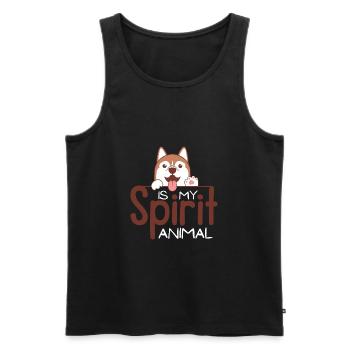 Der Hund ist mein spirituelles Tier - Männer Premium Bio Tank Top - Schwarz - Vorne - Michal (187cm)