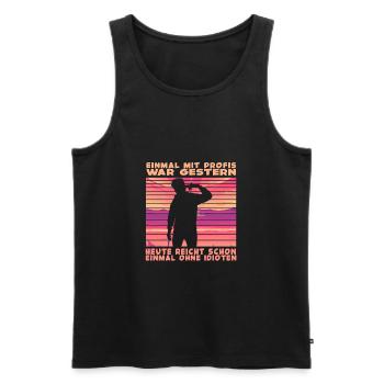 einmal mit profis war gestern - Gaming T-Shirt - Männer Premium Bio Tank Top - Schwarz - Vorne - Michal (187cm)