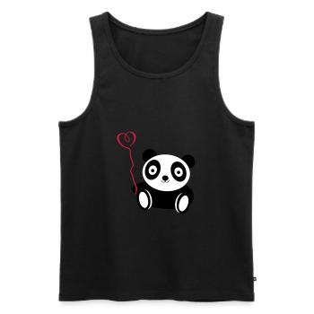 amour de panda - Débardeur bio Premium Homme - noir - Devant - AI Model Male 178 light (178cm)