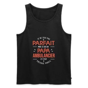 je suis un papa ambulancier cadeau papa - Débardeur bio Premium Homme - noir - Devant - Michal (187cm)