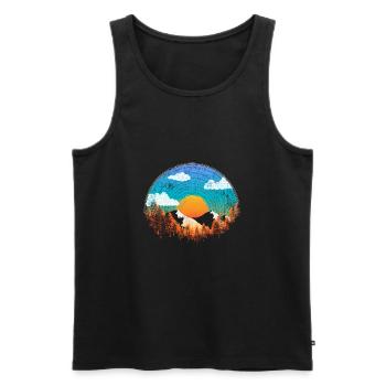 Mountain Panorama - Men's Premium Organic Tank Top - black - Front - AI Model Male 178 light (178cm)