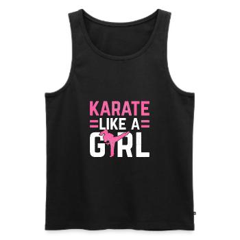 Le karaté comme une fille - Débardeur bio Premium Homme - noir - Devant - AI Model Male 178 light (178cm)