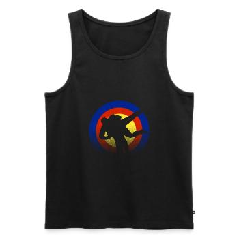 Ringer - Männer Premium Bio Tank Top - Schwarz - Vorne - AI Model Male 178 light (178cm)