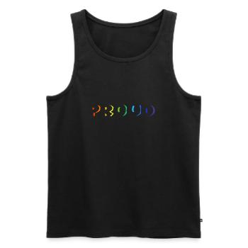 proud LGBT regenbogen lgbtq parade - Männer Premium Bio Tank Top - Schwarz - Vorne - AI Model Male 178 light (178cm)