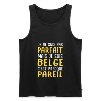 Je ne suis pas parfait mais je suis Belge - Débardeur bio Premium Homme - noir - Devant - Michal (187cm)
