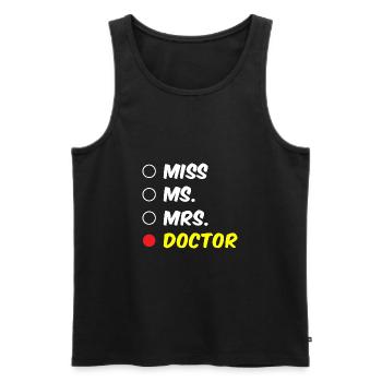 Doctorat Funny Graduation Apparel - Débardeur bio Premium Homme - noir - Devant - AI Model Male 178 light (178cm)