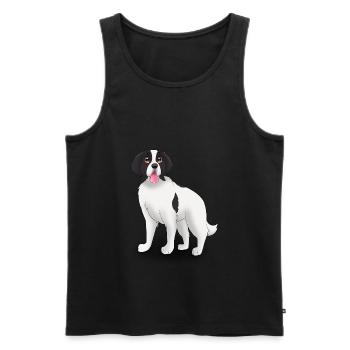 Landseer Hund - Landseer - Débardeur bio Premium Homme - noir - Devant - Michal (187cm)