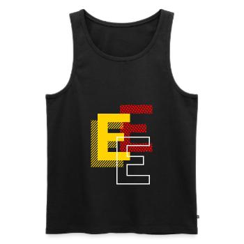Three E. - Men's Premium Organic Tank Top - black - Front - AI Model Male 178 light (178cm)